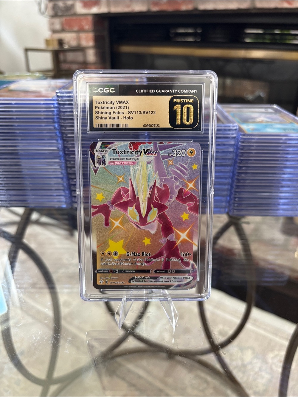 CGC Pristine 10 Toxtricity VMAX Pokemon Shinning Fates Holo SV113/SV122